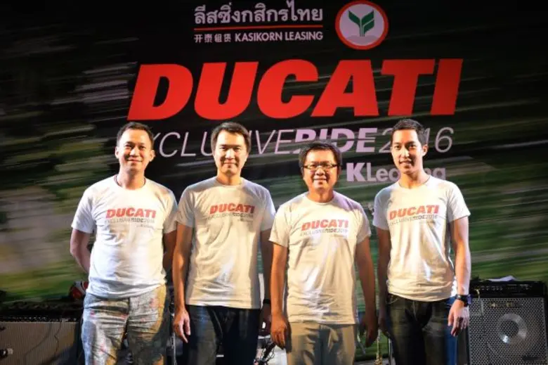 “ลีสซิ่งกสิกรไทย” จับมือพันธมิตร “ดูคาติ” พาก๊วนไบค์เกอร์ร่วมคาราวาน ทริป Ducati Exclusive Ride by KLeasing 2016กิจกรรมสุดพิเศษเพื่อลูกค้าสินเชื่อเช่าซื้อรถลีสซิ่งกสิกรไทย