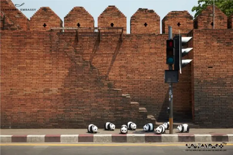 วันสุดท้ายของภารกิจแฟลชม็อบของเหล่าแพนด้า 1,600 ตัว  ณ ประตูท่าแพ จังหวัดเชียงใหม่“เซ็นทรัล เอ็มบาสซี” หนึ่งในย่าน “เซ็นทรัล แบงค็อก” ยกทัพแพนด้า 1,600 ตัว ออกเดินแฟลชม็อบวันสุดท้าย ณ ประตูท่าแพ จังหวัดเชียงใหม่