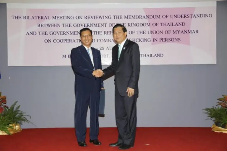 พม. จัดการประชุมระดับทวิภาคีเพื่อการทบทวนบันทึกความเข้าใจระหว่างรัฐบาลแห่งราชอาณาจักรไทยกับรัฐบาลแห่งสาธารณรัฐแห่งสหภาพเมียนมา ว่าด้วยความร่วมมือในการต่อต้านการค้ามนุษย์ โดยเฉพาะสตรีและเด็ก