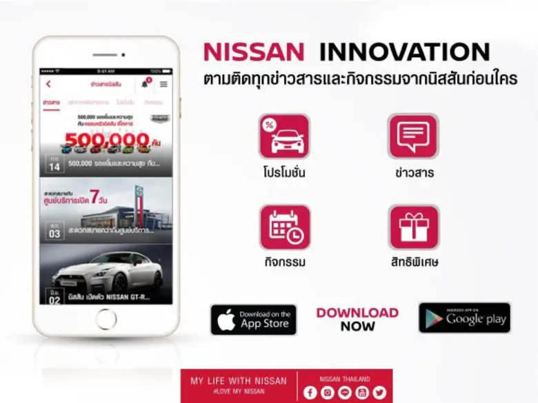 นิสสัน แนะนำ แอปพลิเคชันอัจฉริยะ NISSAN INNOVATION เพื่อการใช้รถยนต์ที่ครบครันตอบสนองรูปแบบการใช้ชีวิตทันสมัย