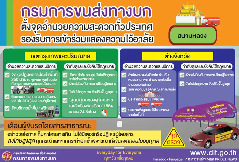 กรมการขนส่งทางบก จัดเจ้าหน้าที่ตรวจการขนส...