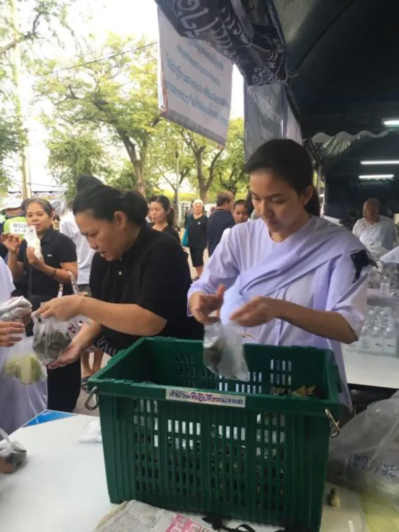 ใบเตย-จ๊ะ อาร์สยาม อาสาทำดีเพื่อพ่อ แจก อาหาร สนามหลวง