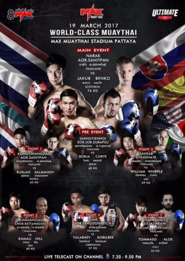 8 แม็กซ์มวยไทย รายการมวยไทยปะทะต่างชาติ เ...