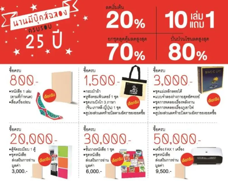 นานมีบุ๊คส์ ชวนช๊อปจุใจ ในงานสัปดาห์หนังสือแห่งชาติ ครั้งที่ 45 จัดโปรฉลองครบรอบ 25 ปีนานมีบุ๊คส์ ทั้งหนังสือใหม่ แพ็กชุดสุดคุ้ม พร้อมของแถมโดนใจ ณ บู๊ท A12โซน Plenary Hall