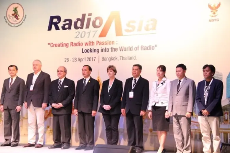 ออมสิน ชีวะพฤกษ์ รัฐมนตรีประจำสำนักนายกรัฐมนตรี เป็นประธานเปิดการประชุม Radio Asia 2017 Conference ณ โรงแรมสวิสโฮเต็ล เลอ คองคอร์ด กรุงเทพฯ