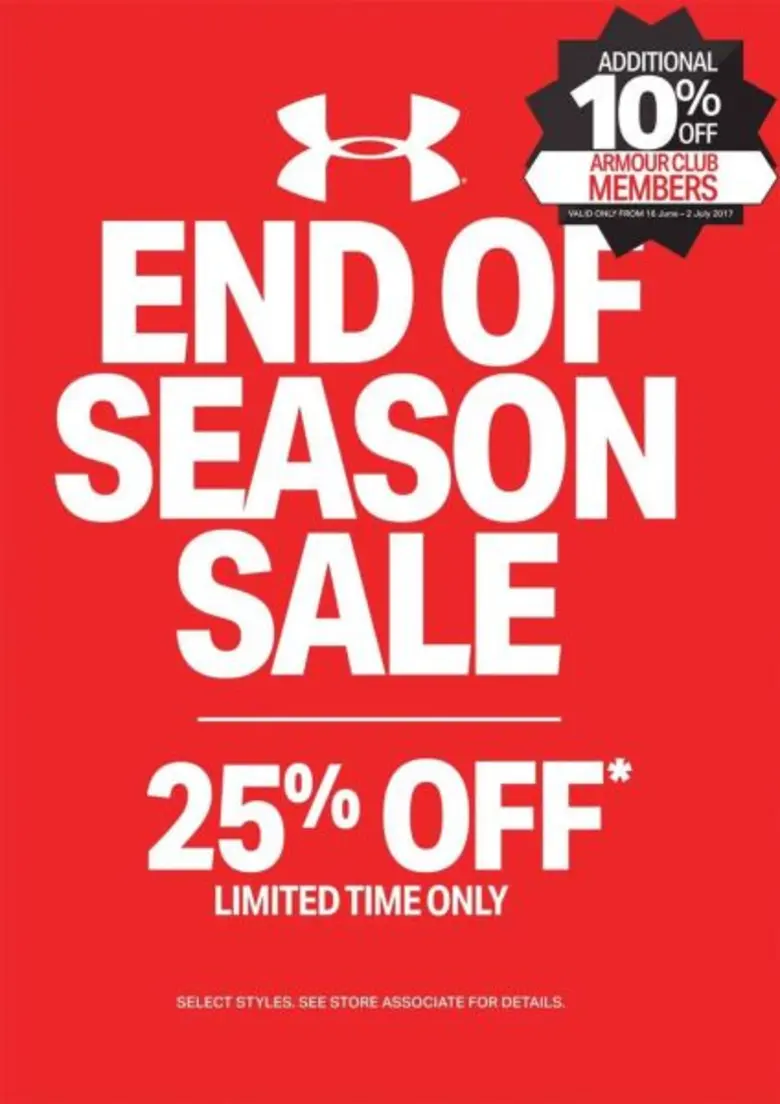 Under Armour End of Season Sale โปรโมชั่น...