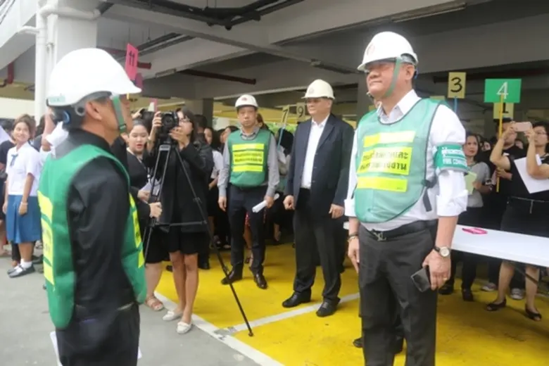 ก.แรงงาน ซ้อมอพยพหนีไฟ พร้อมย้ำให้ทุกหน่วยงานปฏิบัติตามกฎหมายความปลอดภัย