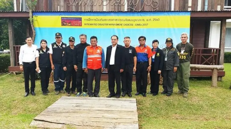 ปภ. โดย ศูนย์ ปภ.เขต 1 ปทุมธานี ร่วมการฝึกการป้องกันและบรรเทาสาธารณภัยแบบบูรณาการ ต่อเนื่องสถานการณ์ 48