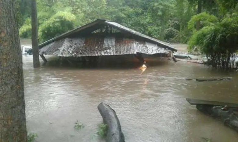 จากอิทธิพลของพายุ "เซินกา" ทำให้มีฝนตกหนั...