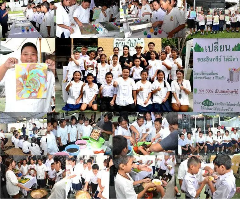 นักเรียนชาย-หญิงจำนวน 15 คนของโรงเรียนวัด...
