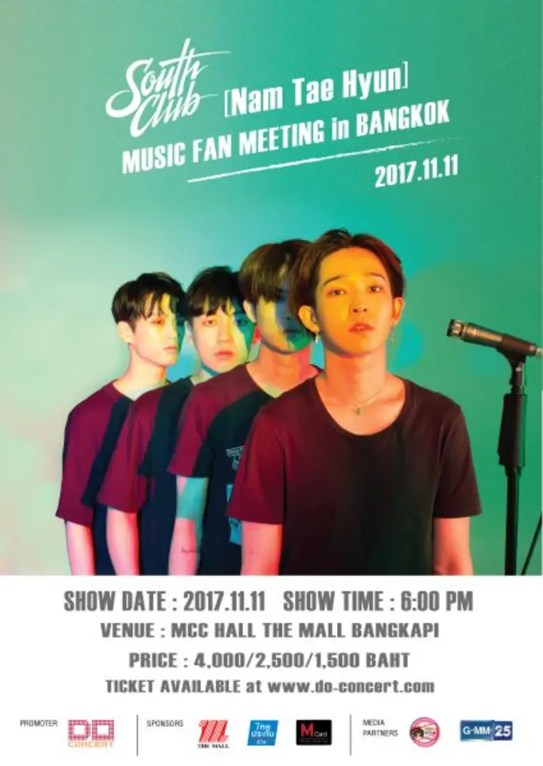 นัมแทฮยอน แท็กทีมเพื่อน ๆ สมาชิกวง South Club เสิร์พ Music Fan Meeting ครั้งแรกในประเทศไทย