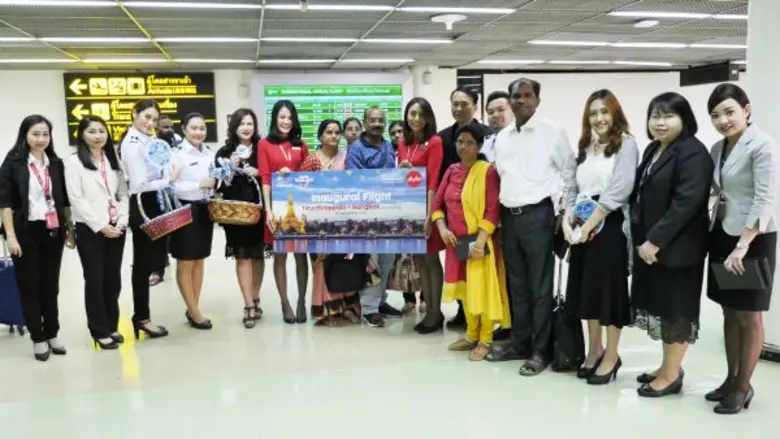 แอร์เอเชียต้อนรับเที่ยวบินปฐมฤกษ์ติรุจิรัปปัลลิ-กรุงเทพฯ