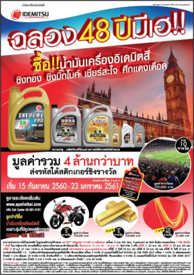 น้ำมันเครื่อง "อิเดมิตสึ" โดยบริษัท น้ำมั...