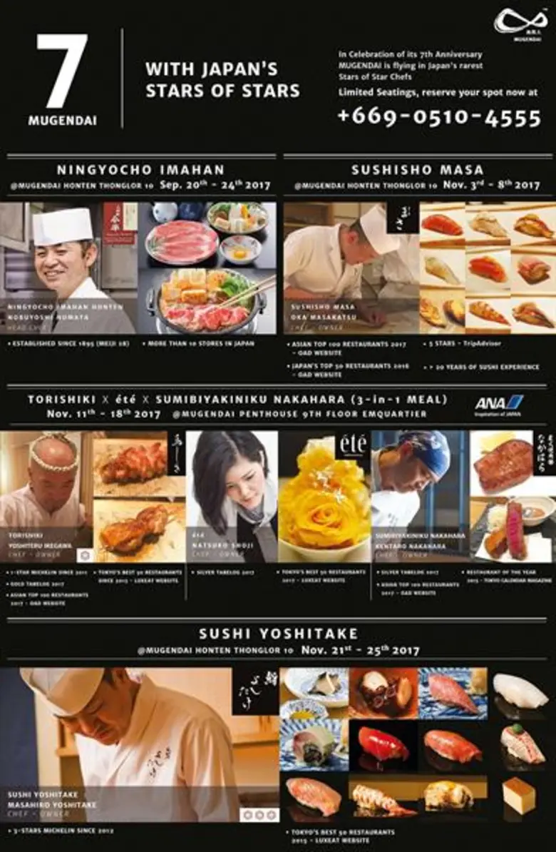 ร้านอาหารญี่ปุ่นระดับพรีเมี่ยม "มูเกนได" ...