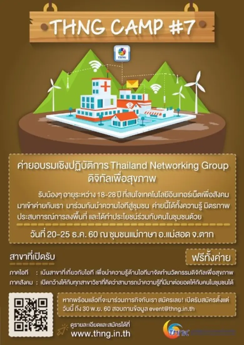 THNG CAMP ปี 7 นวัตกรรมดิจิทัลเพื่อสุขภาพสำหรับชุมชน เปิดรับสมัครแล้ว
