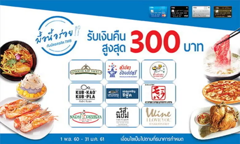 บัตรเครดิต TMB เอาใจฟู้ดเลิฟเวอร์ที่ติดใจ...