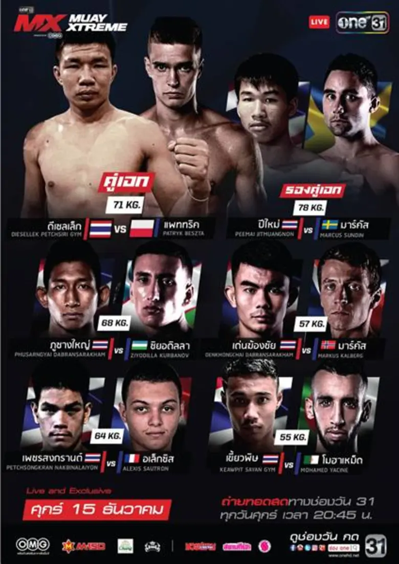 ทีวีไกด์: รายการ "MX MUAY XTREME ศึกนักสู้สายพันธุ์ใหม่” ค่ำคืนวันศุกร์ที่ 15 ธันวาคมนี้