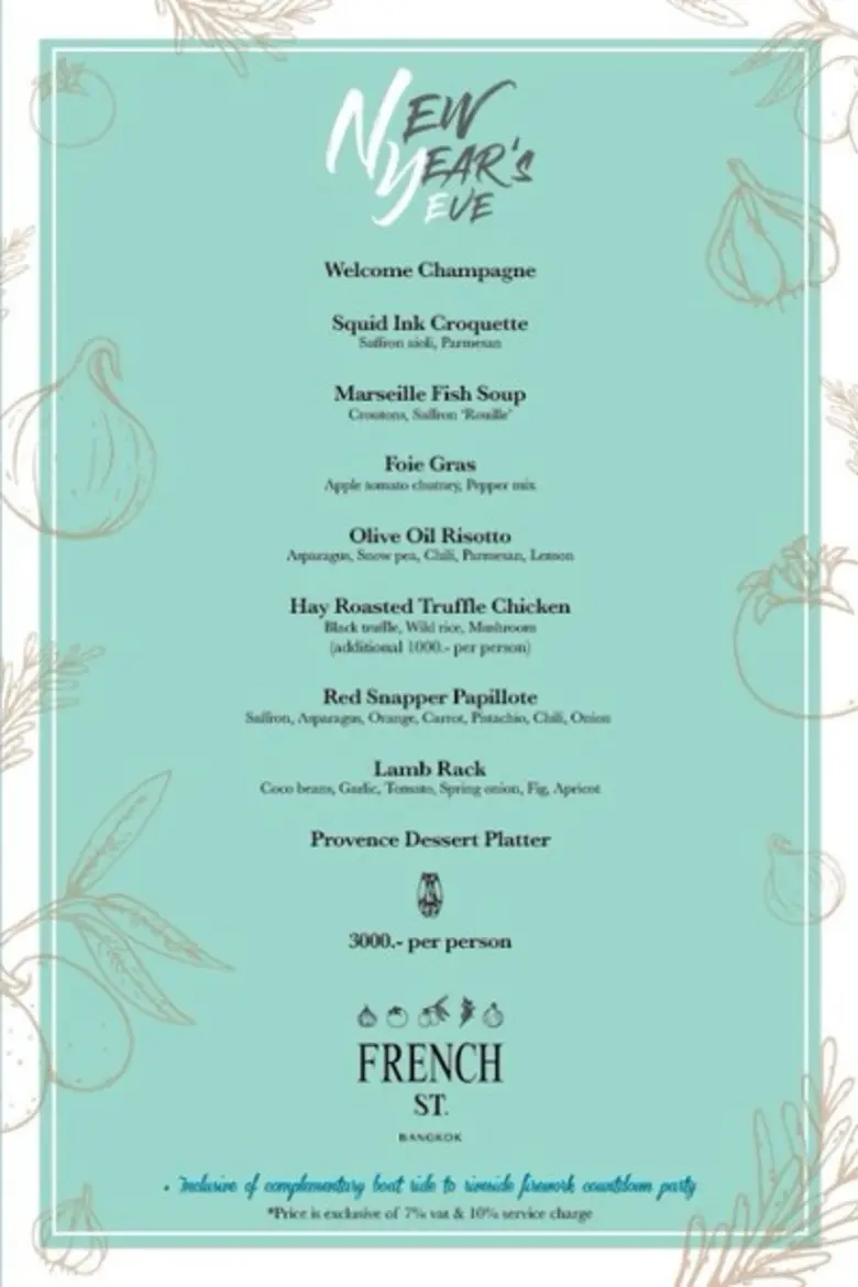 FRENCH ST. New Year’s Eve Set Menu