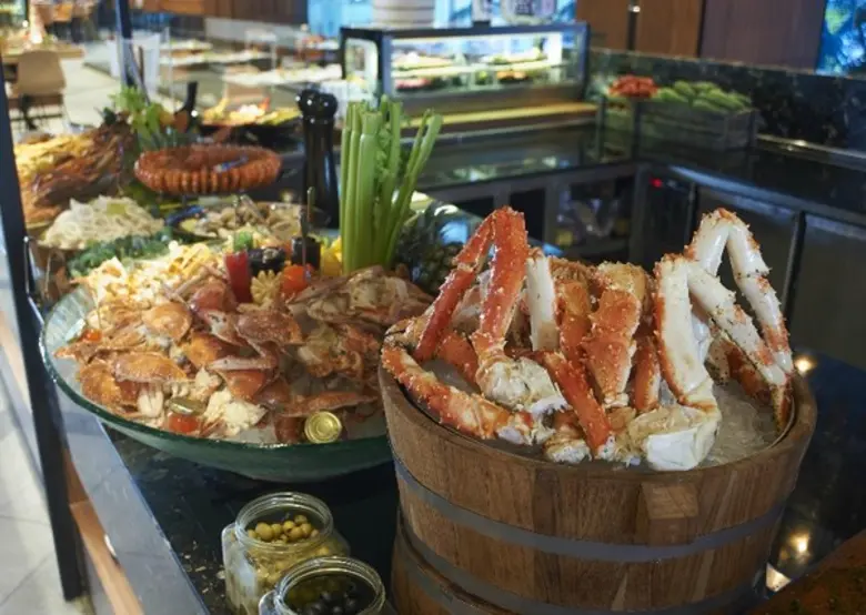 Delight in a buffet spread of succulent seafood at Amaya Food Gallery