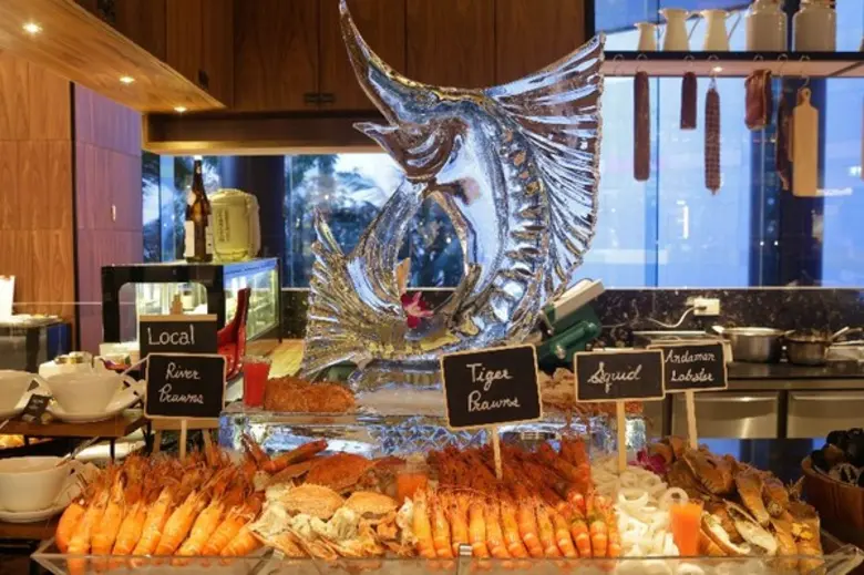 Delight in a buffet spread of succulent seafood at Amaya Food Gallery