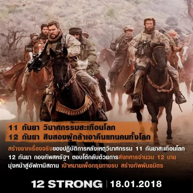 แอคชั่นเดือดจอ สงครามระอุโลก เปิดฉาก 2018 เล็ง 12 กระสุนเด็ด ส่ง 12 STRONG สู่จุดเดือด