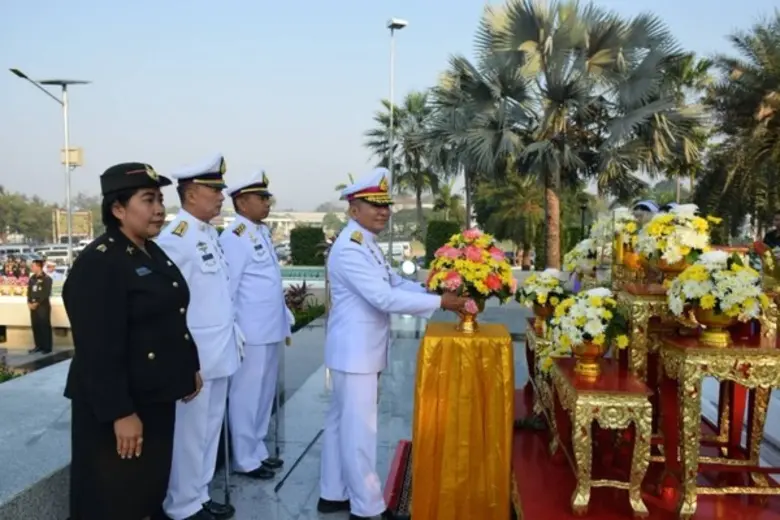 กอ.รมน.จังหวัด ช.บ. ร่วมพิธีมอบเครื่องราชสักการะเนื่องในวันยุทธหัตถีของสมเด็จพระนเรศวรมหาราช ณ ลานพระบรมราชานุเสาวรีย์ สมเด็จพระนเรศวรมหาราช ค่ายนวมินทราชินี