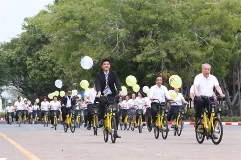 จักรยาน ofo พร้อมให้บริการแล้วที่ มหาวิทยาลัยหัวเฉียวเฉลิมพระเกียรติ
