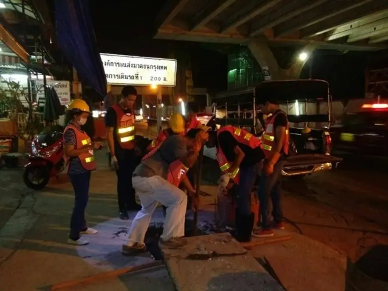 บริเวณสถานีสะพานใหม่(N20)และสถานีกรมทหารร...