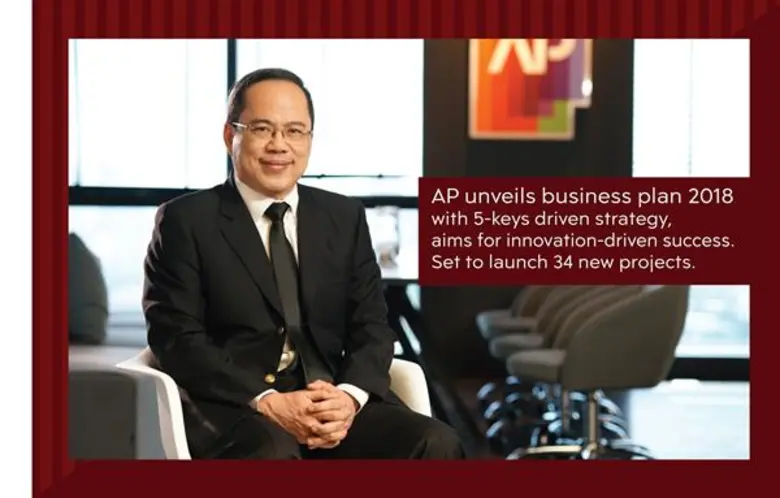 เอพีเผยแผนธุรกิจปี 61 ขับเคลื่อนด้วย 5 กลยุทธ์หลัก มุ่งใช้นวัตกรรมนำสู่ความสำเร็จ เดินหน้าเตรียมเปิด 34 โครงการใหม่