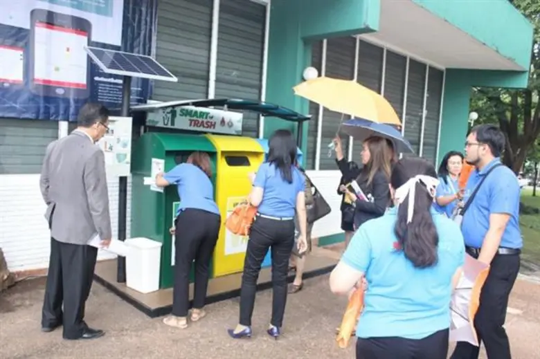 มข.ปลื้ม  ภาครัฐ เอกชน สนใจนำระบบ ถังขยะอัจริยะ ม.ขอนแก่นไปขยายผลบริหารจัดการขยะ ในองค์กร ช่วยลดผลกระทบสิ่งแวดล้อม