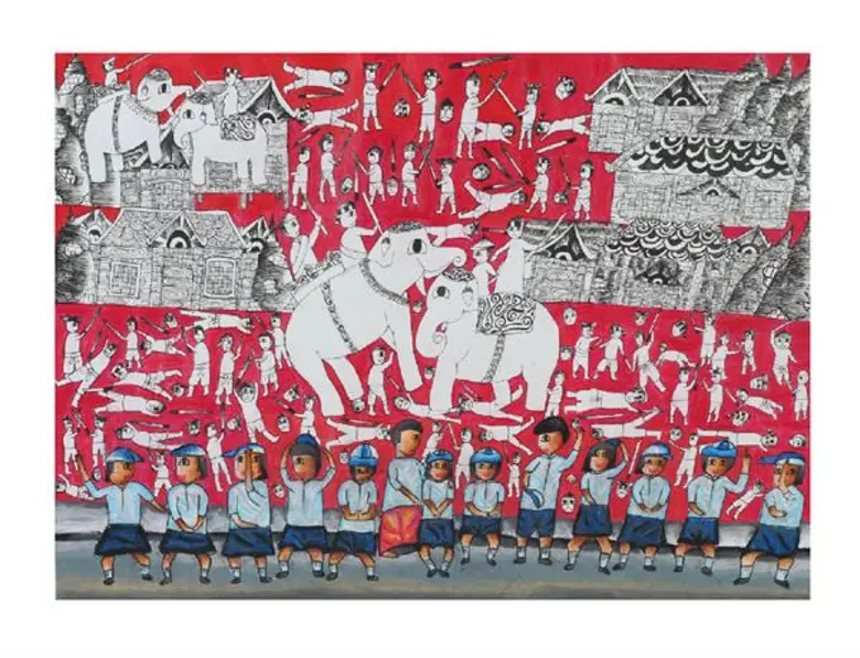 พระเจ้าวรวงศ์เธอ พระองค์เจ้าโสมสวลี พระวรราชาทินัดดามาตุ เสด็จไปประทานรางวัลแก่ผู้ชนะการประกวดและทรงเปิดนิทรรศการศิลปกรรม ปตท. ครั้งที่ 33