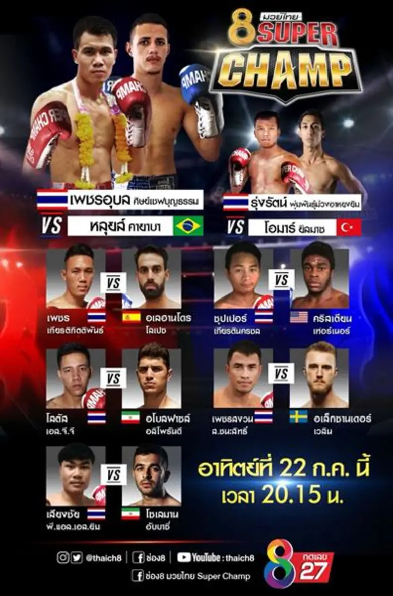 “8 มวยไทยซุปเปอร์แชมป์” ศึกมวยไทยระดับแนวหน้า ความมันส์ครบรส