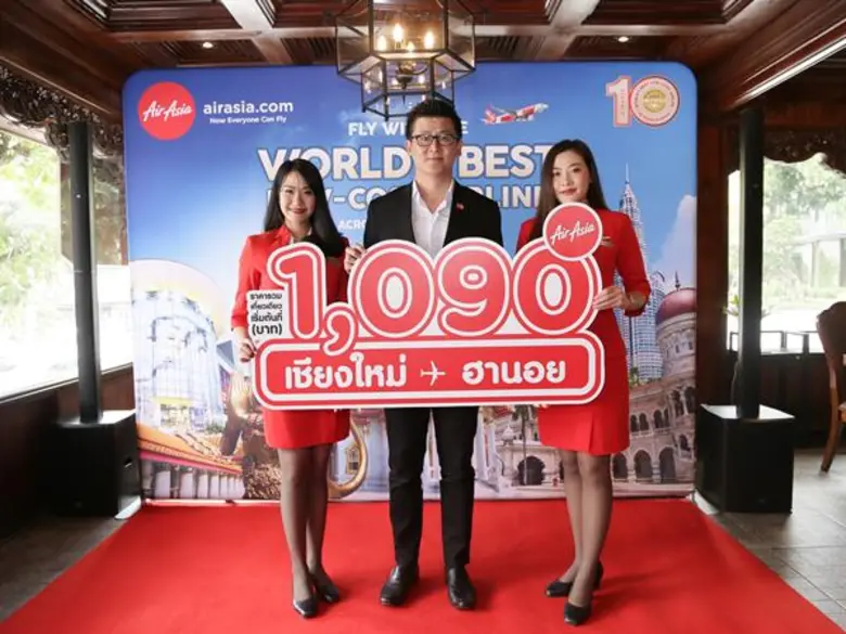 สายการบินแอร์เอเชียเปิดเส้นทางบินตรง "เชี...
