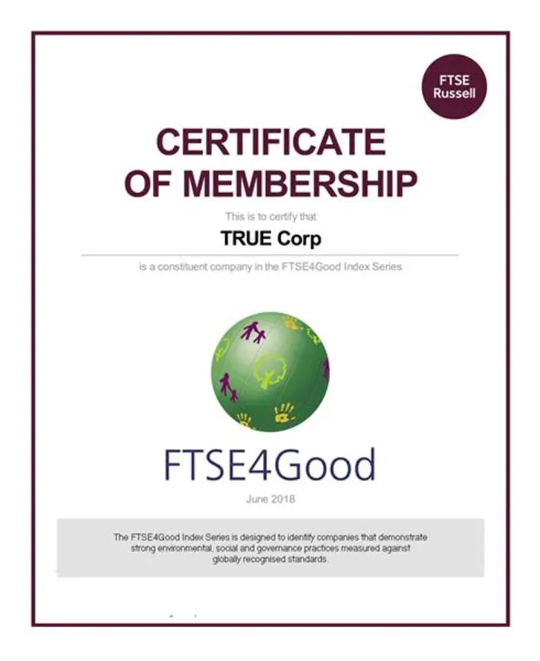 กลุ่มทรู ภูมิใจ FTSE Russel พิจารณาให้ได้...