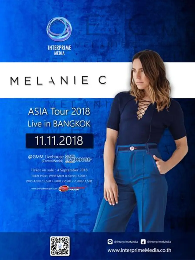 1 เดียวในเอเซียเท่านั้นที่เพลงฮิตอย่างWannabe , 2 Become 1จะกลับมาดังกึกก้องอีกครั้ง!!กับคอนเสิร์ตที่ดีที่สุด “เมลานี ซี เอเชีย ทัวร์ 2018 : ไลฟ์ อิน แบงค็อก” 11 พ.ย.นี้