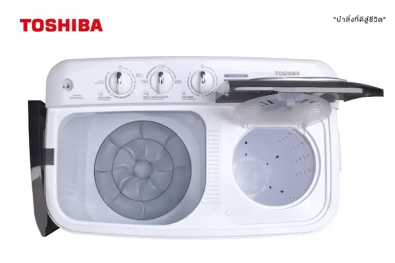 สะอาดคูณ 2 ด้วยเครื่องซักผ้าโตชิบา 2 ถัง