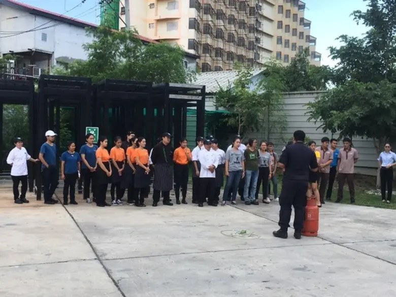 อบรมแผนดับเพลิงและอพยพหนีไฟ โรงแรมเซ็นทรา บายเซ็นทารา มาริส รีสอร์ท จอมเทียน ประจำปี 2561