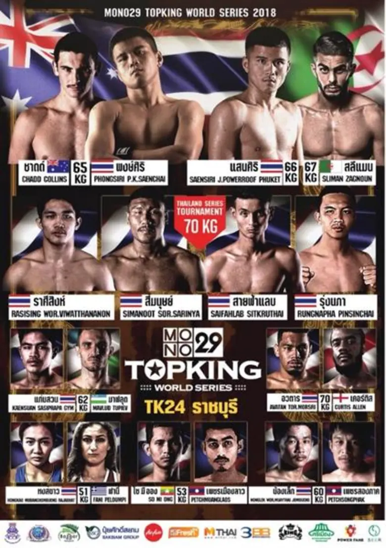 ศึก “โมโน 29 ท็อปคิง เวิลด์ซีรีส์ 2018 ซีซั่น5 จ.ราชบุรี”  มวยไทยประจัญบาน อาทิตย์ 28 ต.ค. เวลา 18.15 ช่อง MONO29 ยิงสด