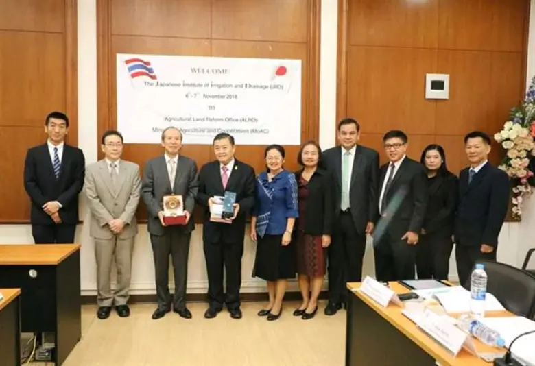 เลขาธิการ ส.ป.ก. ให้การต้อนรับ คณะเจ้าหน้าที่สถาบันชลประทานและการระบายน้ำของญี่ปุ่น (The Japanese Institute of Irrigation and Drainage: JIID)