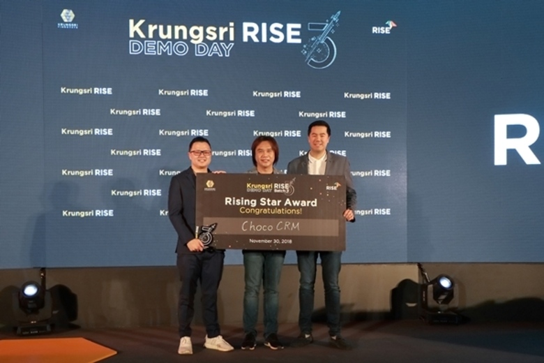 Choco CRM หนึ่งในผู้นำการให้บริการระบบบริหารจัดการความสัมพันธ์กับลูกค้า ได้รับรางวัล Rising Star จากงาน Krungsri RISE batch 3
