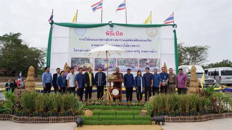 ปลัดเกษตรฯ เปิดใช้ถนนลาดยางแอสฟัลท์ติกคอนกรีต ภายในศูนย์วิจัยข้าวหนองคาย ตามมาตรการเร่งรัดการใช้ยางพารา พร้อมตั้งเป้าขยายผลกว่า 50 แห่งทั่วประเทศ