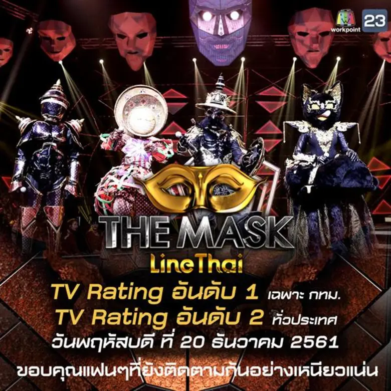 The Mask Line Thai เชียร์สะใจกระชาก 2 หน้ากาก เปิดหน้ากากเบญจรงค์ เป็น อาร์ม กรกันต์  และหน้ากากกระด้ง เป็น ปอ อรรณพ