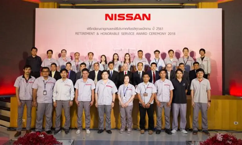 พิธีมอบรางวัลเชิดชูเกียรติพนักงาน 269 คน และพนักงานเกษียณอายุ 42 คน ที่อุทิศตนเพื่อการทำงานร่วมกับนิสสันยาวนานรวมกัน 6,000 ปี เพื่อเป็นการแสดงถึงความแข็งแกร่งของนิสสันในประเทศไทย พร้อมตอกย้ำความสำคัญของการมีส่วนร่วมของพนักงานในความสำเร็จของบริษัท