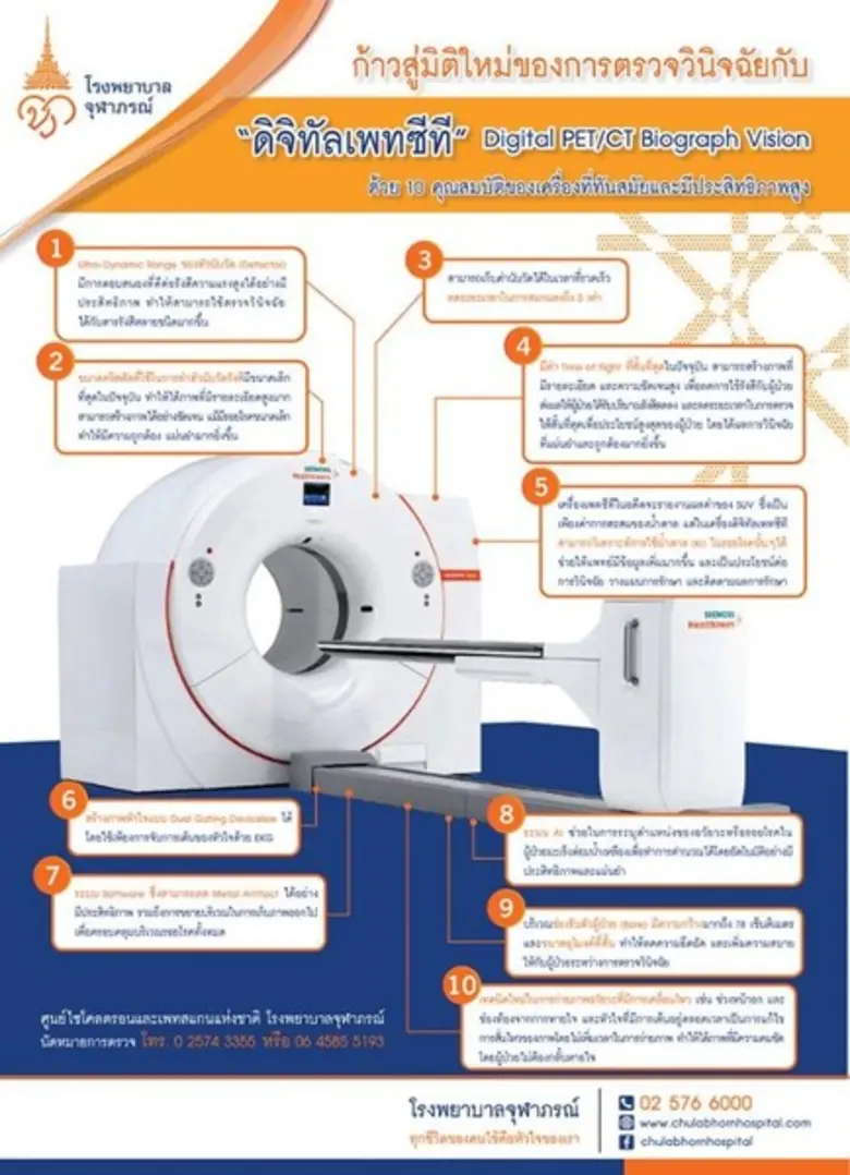 โรงพยาบาลจุฬาภรณ์ จัดแถลงข่าวเปิดตัวเครื่อง “Digital PET/CT Biograph Vision” (ดิจิตอลเพทซีที)แห่งแรกในเอเชีย