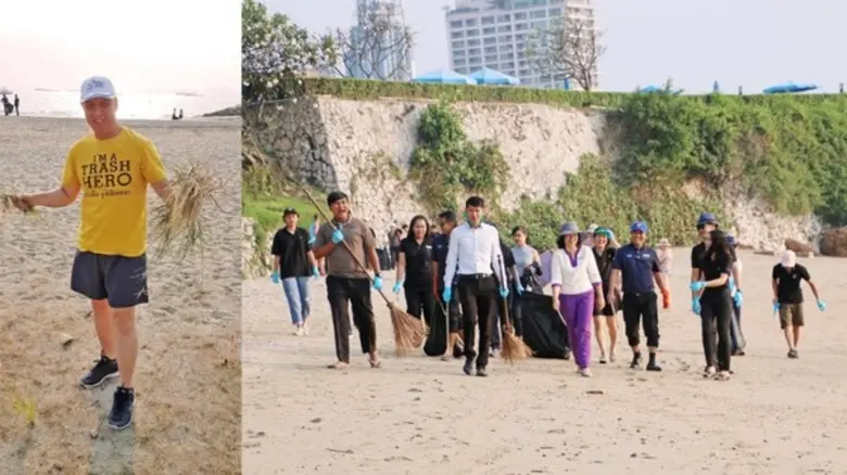โรงแรมดุสิตธานี พัทยา จัดกิจกรรมทำความสะอาดชายหาด