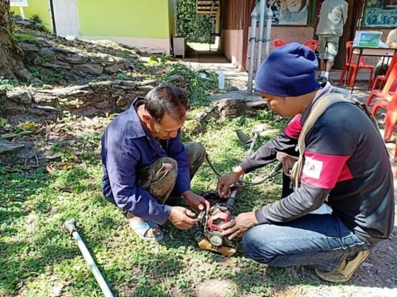 พัฒนาฝีมือพะเยาฝึกอาชีพเสริมโครงการบ้านเล็กในป่าใหญ่	
