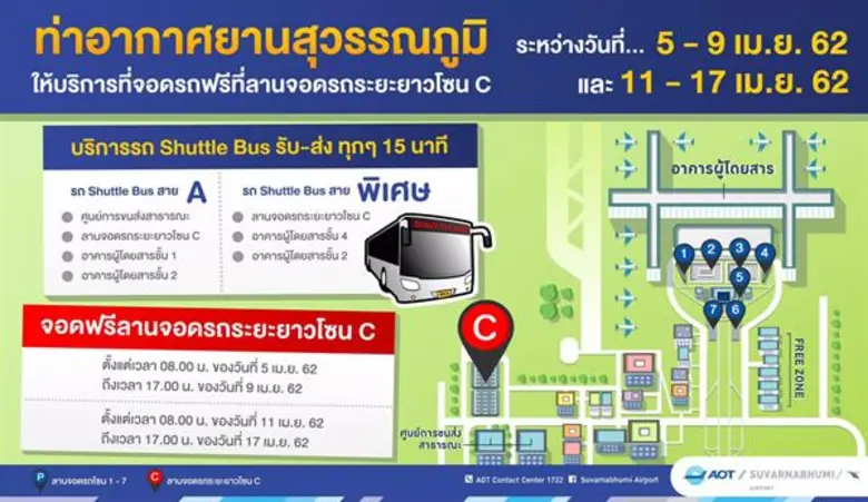 ท่าอากาศยานสุวรรณภูมิ (ทสภ.) ยกเว้นค่าบริ...