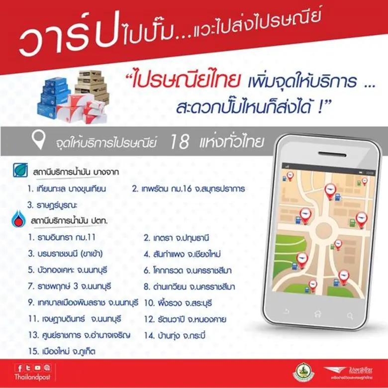 บริษัท ไปรษณีย์ไทย จำกัด (ปณท) ขยายจุดให้...