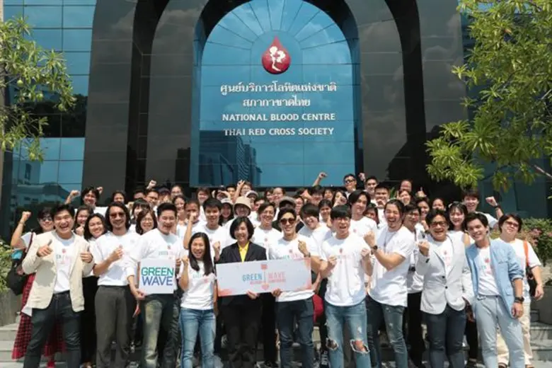 กรีนเวฟรวมทีมคนใจดี บริจาคโลหิต 4 สถานที่ในวันเดียว ใน Green Wave Blood 4 Lunteers