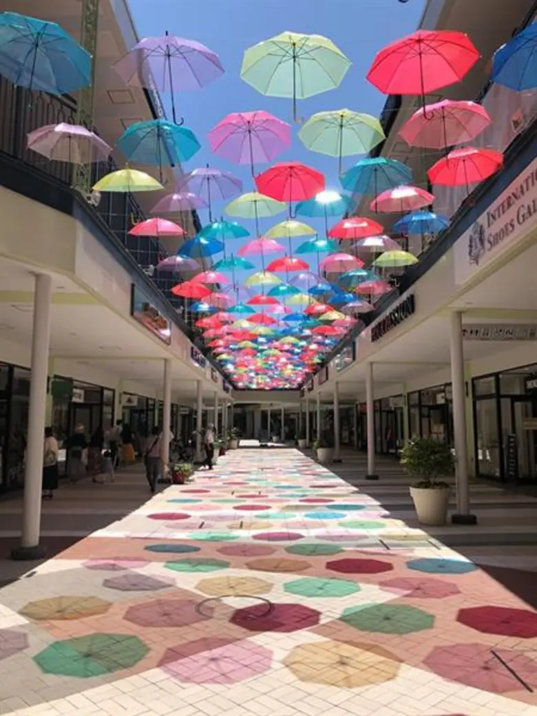 ถ่ายรูปกับงานศิลปะร่มหลากสีสันรับฤดูฝน ที่งาน #JAZZ KASA 2019 MITSUI OUTLET PARK JAZZ DREAM NAGASHIMA